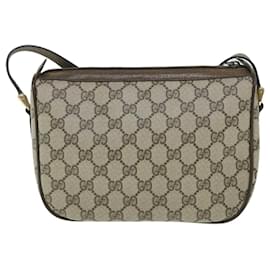 Gucci-GUCCI GG Canvas Web Sherry Line Shoulder Bag Beige Red 14 02 032 Auth yk8526-Red,Beige