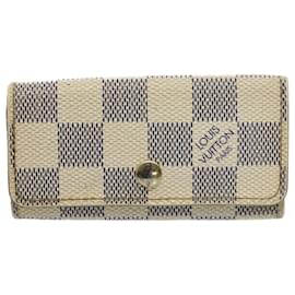 Louis Vuitton-Carteira LOUIS VUITTON Monograma Damier Azur Key para iPhone 7Definir LV Auth bs8512-Monograma