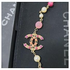 Chanel-CHANEL A12P Pink Long Necklace-Silvery