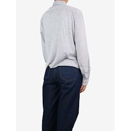 Brunello Cucinelli-Grey cropped silk-blend shirt - size M-Grey