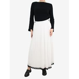 Autre Marque-White pleated maxi skirt - size UK 8-White