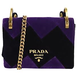 Prada-Purple Cahier velvet zig-zag shoulder bag-Purple