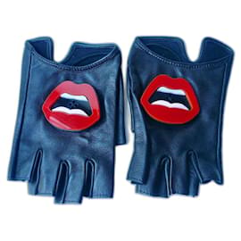 Autre Marque-YAZBUKEY x Gausse Gantier Leather mittens Almost new condition Size 22-Black