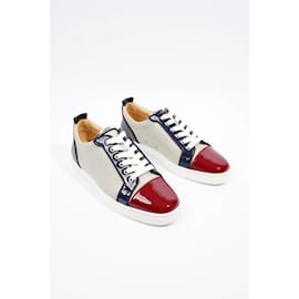 Christian Louboutin-Christian Louboutin Louis Junior Grey / maroon / Navy Patent Leather EU 41 Uk 7-Grey