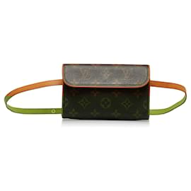 Louis Vuitton-Louis Vuitton Brown Monogram Pochette Florentine -Brown