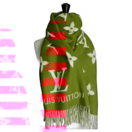 Louis Vuitton-LOUIS VUITTON Reykjavik scarf orange red NEW-Red