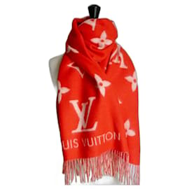 Louis Vuitton-LOUIS VUITTON Echarpe Reykjavik rouge orangé NEUVE-Rouge