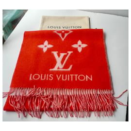 Louis Vuitton-LOUIS VUITTON Echarpe Reykjavik rouge orangé NEUVE-Rouge