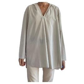 Autre Marque Top o tunica da marinaio con cappuccio in cotone beige e cotone Muji Beige