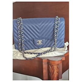 Chanel-Timeless lined flap chanel-Blue