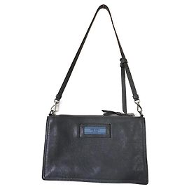 Prada Etikette-Minitasche Anthrazitgrau