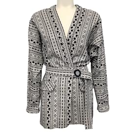 Autre Marque-Silvia Tcherassi Navy / Black Mosaic Tile Vogogna Jacket-Black