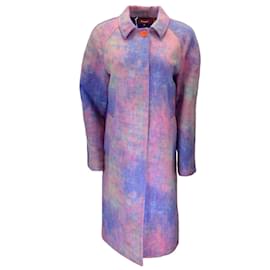 Autre Marque-Cappotto in lana foderato in seta blu Sies Marjan-Multicolore