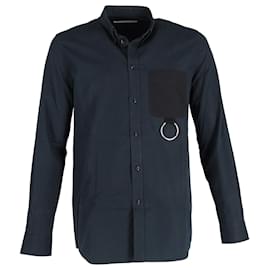 Givenchy-Camisa con bolsillo abotonado de Givenchy en algodón azul marino-Azul,Azul marino