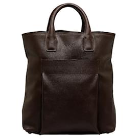 Gucci-Leather Tote Bag 019 2020-Brown