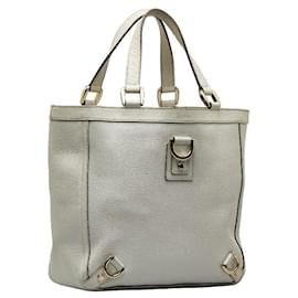Gucci-Gucci Leather Abbey D-Ring Tote Bag Leather Tote Bag 130739 in Good condition-White