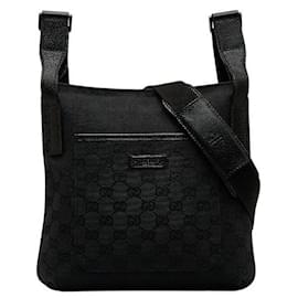 Gucci-GG Canvas Messenger Bag 122793-Black