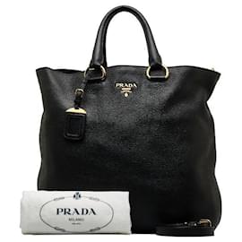 Prada-Vitello Daino Tote Bag-Black