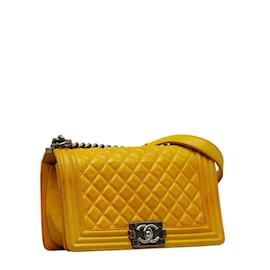 Chanel-Medium Classic Le Boy Flap Bag-Yellow