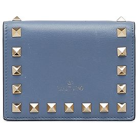 Cartera pequeña Rockstud azul de Valentino Azul