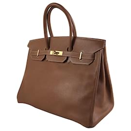 Hermès-Hermès Marron Togo Birkin 35-Marron
