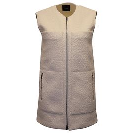 Theory Dawson Zip-Up Gilet in Ivory Polyester White Cream