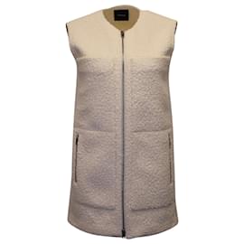 Theory-Theory Dawson Zip-Up Gilet in Ivory Polyester-White,Cream