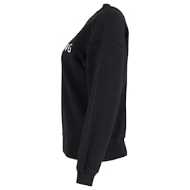 Anine Bing-Anine Bing Evan Logo-Print-Sweatshirt aus schwarzer Baumwolle-Schwarz