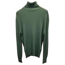 Tom Ford-Tom Ford Turtleneck Rib-Knit Sweater in Green Cashmere-Green