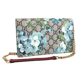 Gucci-GG Supreme Blooms Wallet on Chain 546368-Brown