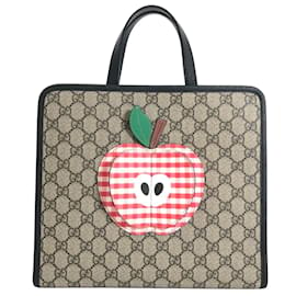 Gucci-GG Supreme Apple Kids Tote Bag 648797-Brown