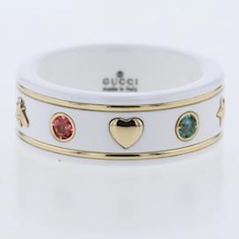 Gucci-18k Gold Gemstones Icon Ring-White