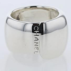Chanel-Wide Logo Ring-Silvery