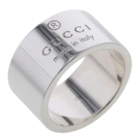 Gucci-Wide Band Logo Ring-Silvery