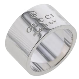 Gucci-Wide Band Logo Ring-Silvery