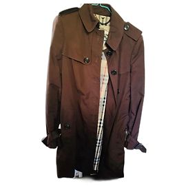 Trench Coat Burberry Marrom de Algodão Marrom