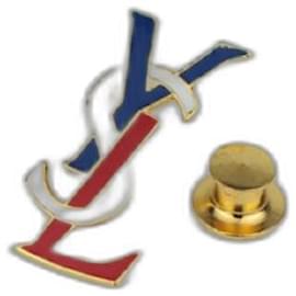Yves Saint Laurent-Magnificent rare YSL pin in the colors of France-White,Red,Golden,Navy blue