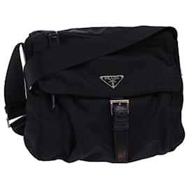 Prada-PRADA Shoulder Bag Nylon Black Auth 54764-Black