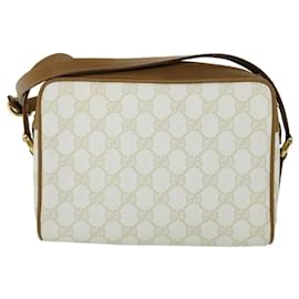 Gucci-GUCCI GG Canvas Shoulder Bag PVC Leather Beige 119.02.087 Auth yk8537-Beige