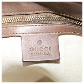 Gucci-GUCCI GG Canvas Tote Bag PVC Leather Beige 336776 Auth tb900-Beige