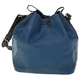 Louis Vuitton-LOUIS VUITTON Epi Petit Noe Shoulder Bag Bicolor Black Blue M44152 Auth bs8444-Black,Blue