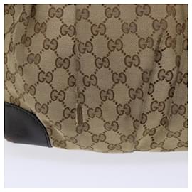 Gucci-GUCCI GG Canvas Hand Bag Leather 2way Beige 247902 auth 54014-Beige
