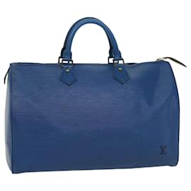 Louis Vuitton-Louis Vuitton Epi Speedy 35 Bolso De Mano Toledo Azul M42995 Bases de autenticación de LV8442-Otro