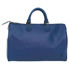 Louis Vuitton-Louis Vuitton Epi Speedy 35 Handtasche Toledo Blau M42995 LV Auth bs8442-Andere