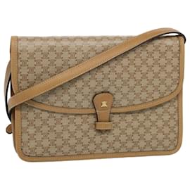 Céline-CELINE Macadam Canvas Shoulder Bag Beige Auth 54990-Beige