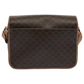 Céline-CELINE Macadam Canvas Shoulder Bag PVC Leather Brown Auth 53391-Brown