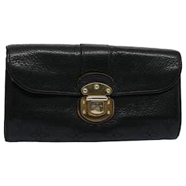 Louis Vuitton-LOUIS VUITTON Mahina Portefeuille Amelia Long Wallet Black M95549 LV Auth bs8357-Black