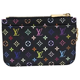 Louis Vuitton-LOUIS VUITTON Multicolor Pochette Cles NM Monedero Negro M60279 LV Auth yk8531-Negro