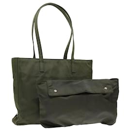 Prada-PRADA Tote Bag Nylon Khaki Auth 54921-Khaki