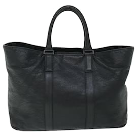 Burberry-BURBERRY Black label Tote Bag Leather Black Auth bs8359-Black
